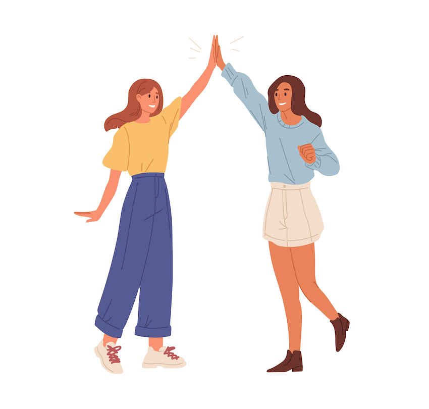 Release Stress - Friends hi fiving