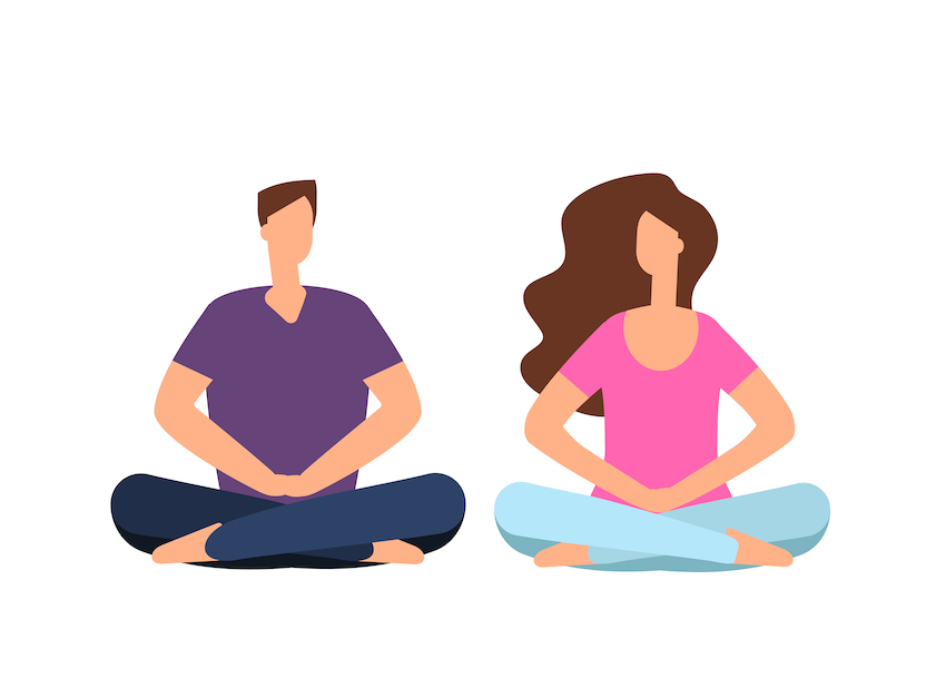 Release Stress - Couple meditating