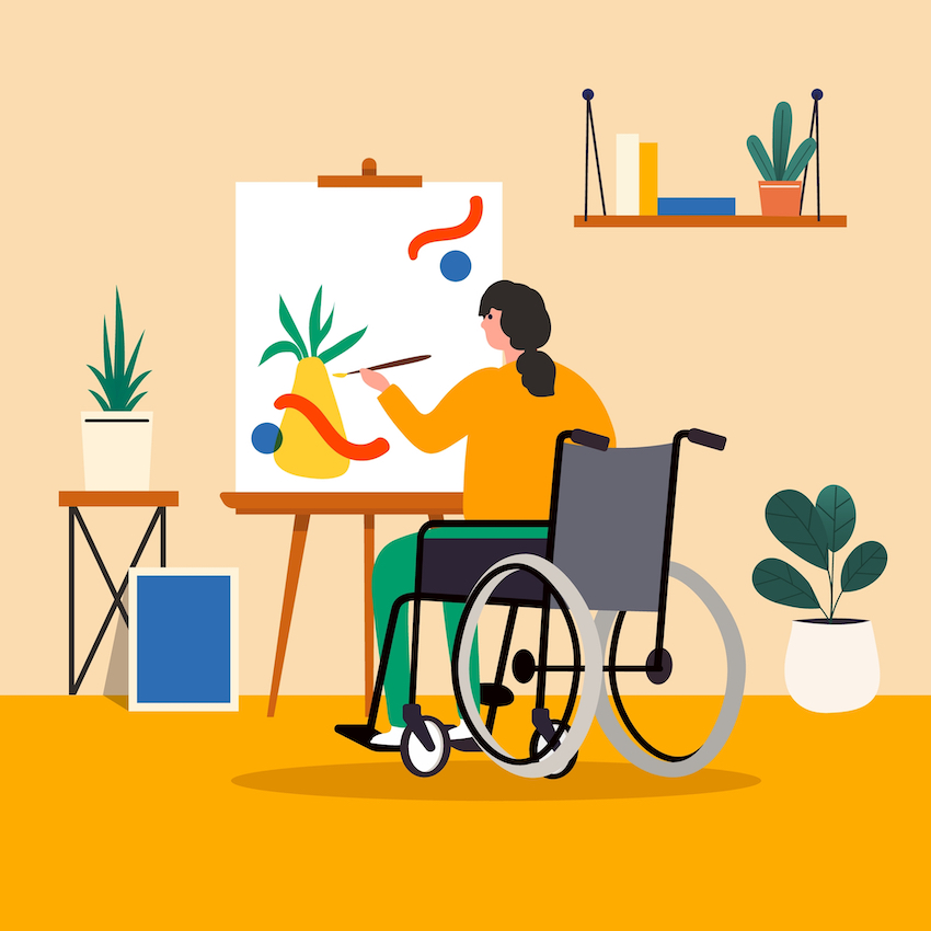 Release Stress Graphic of person painting