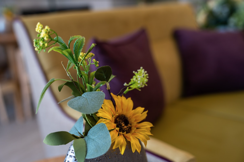 One of the flower arrangements made as part of our meaningful activities