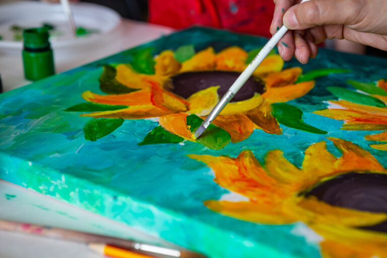Summer art ideas: Painting sunflowers