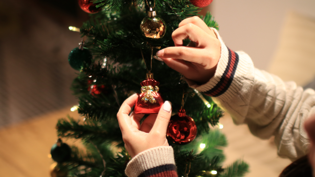 Decorating the Christmas tree