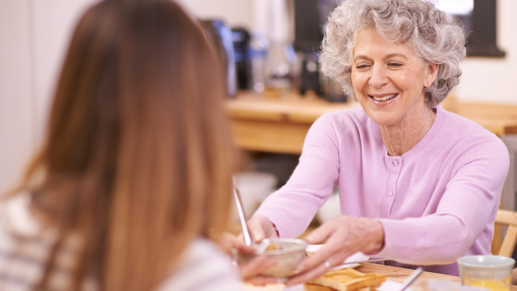 catching up over mealtime